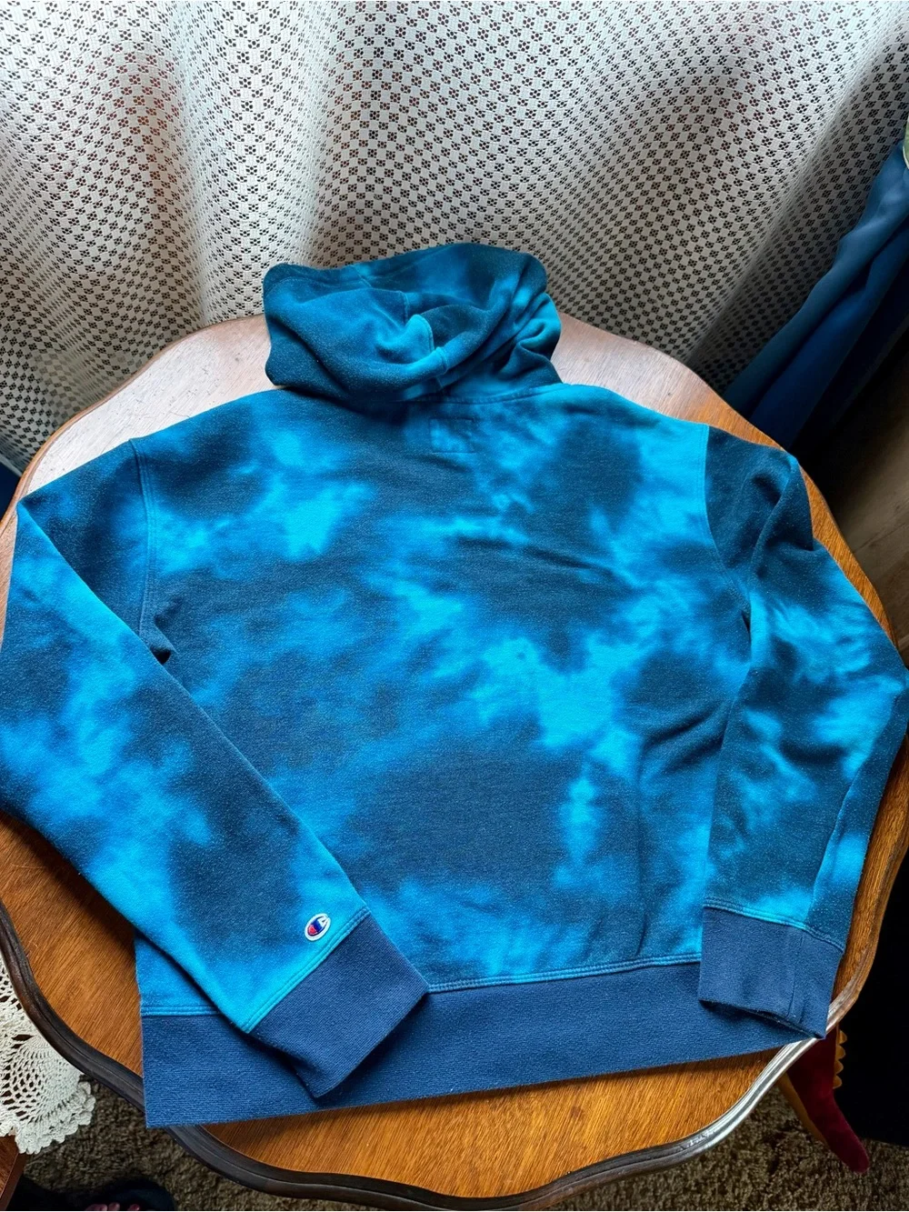 Champion Kids Blue Tie-Dye Hooded Sweatshirt